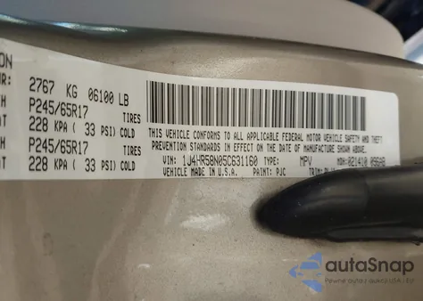 2005 Jeep Grand Cherokee Limited from USA, damaged, VIN 1J4HR58N05C631160